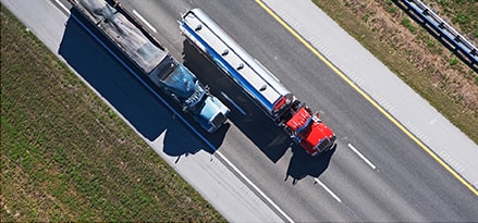 Truck delivering fuel