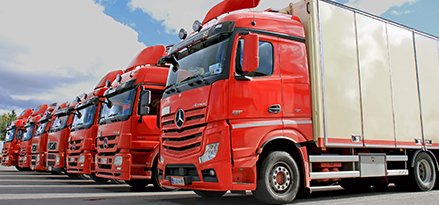 Close up view of a truck on the road